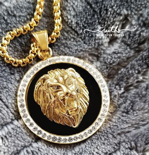 versace men's jewellery|authentic versace lion necklace.